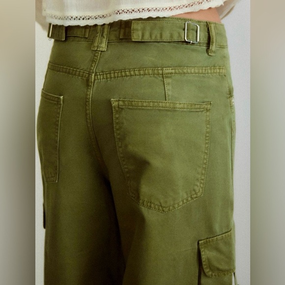 ZARA Women’s Green Cargo Pants - Size 2 - NEW - Picture 4 of 5
